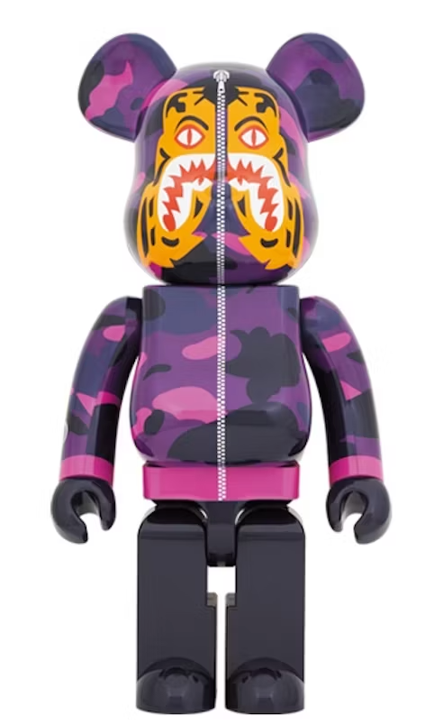 BEARBRICK X BAPE CAMO TIGER 1000% PURPLE – Be Art Gallery