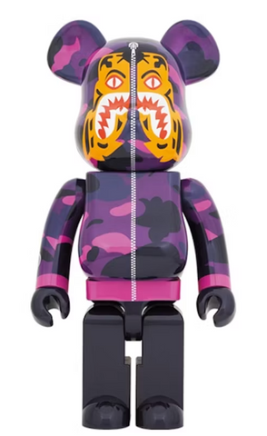 BEARBRICK X BAPE CAMO TIGER 1000% PURPLE