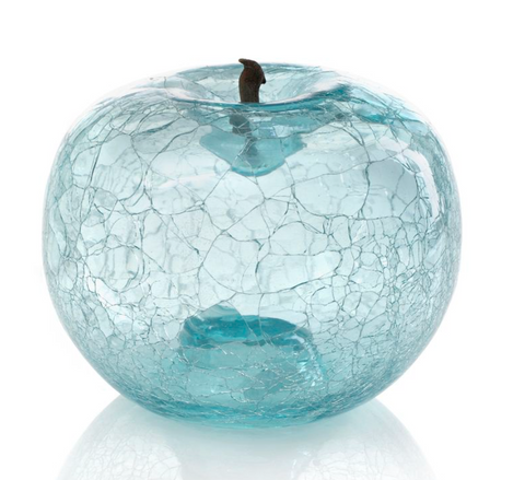 Pomme en verre craquelée soufflé à la bouche - Artiste brésilienne